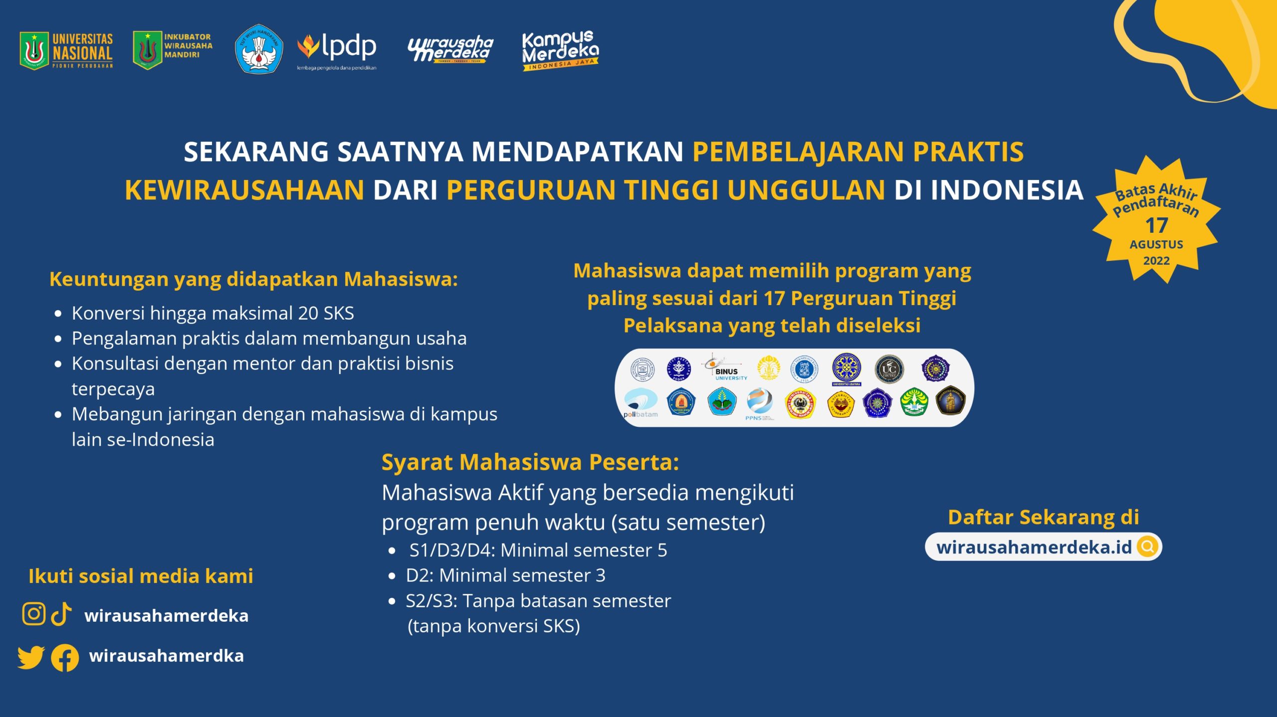Read more about the article INFO PROGRAM WIRAUSAHA MERDEKA