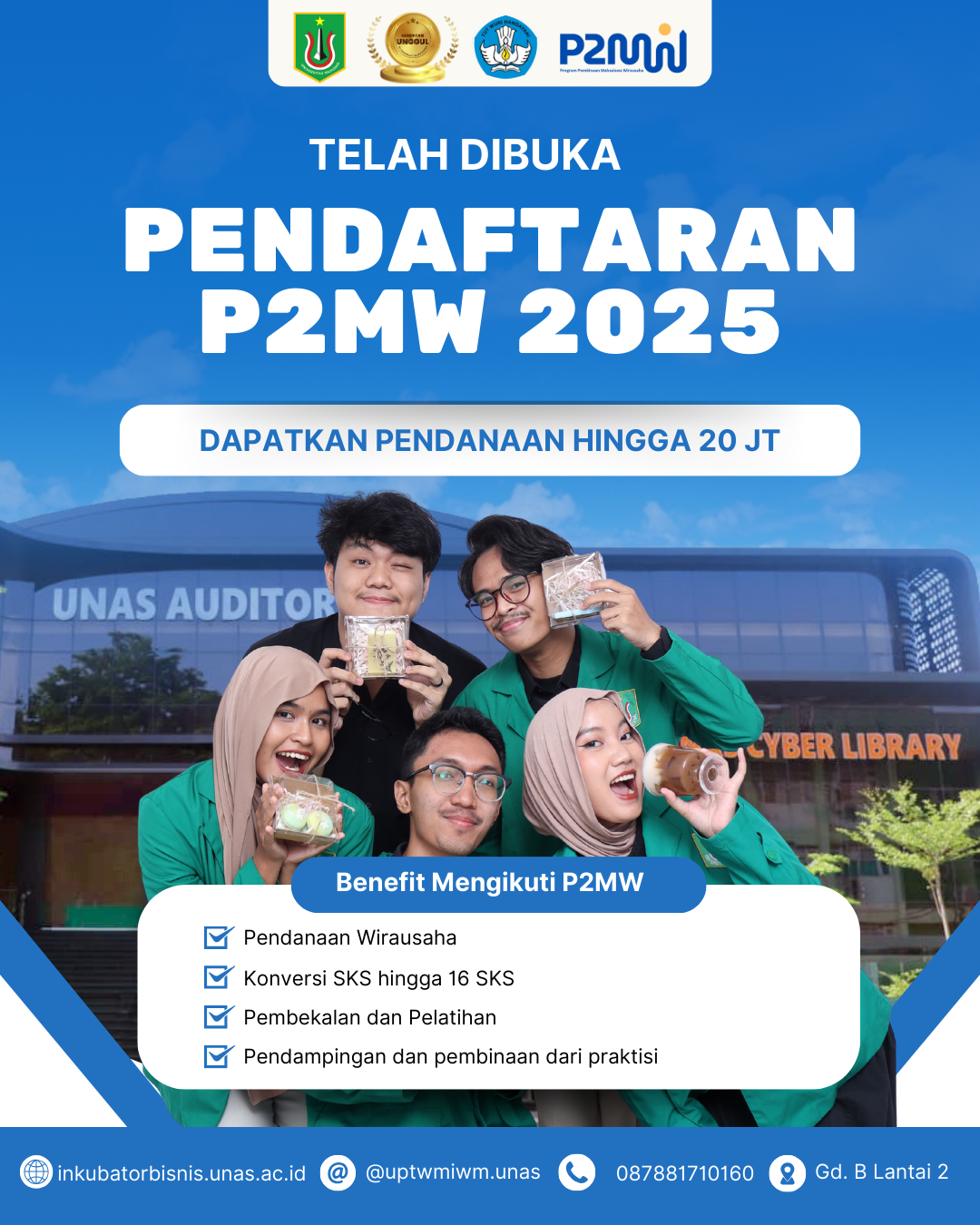 Read more about the article PENDAFTARAN PROGRAM PEMBINAAN MAHASISWA WIRAUSAHA (P2MW) 2025 TINGKAT UNIVERSITAS NASIONAL